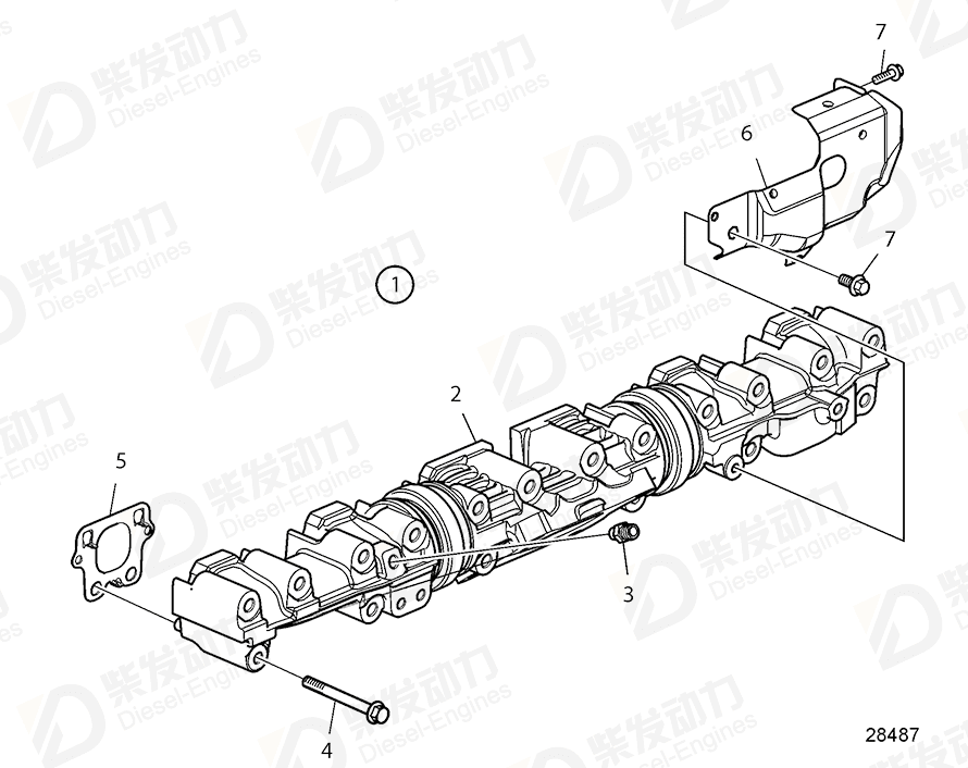 volvo penta Exhaust manifold 21685083 Drawing volvo penta Exhaust manifold 21685083 Drawing